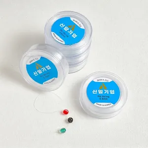 Strong clear elastic beading cord for jewelry making with colorful bead display