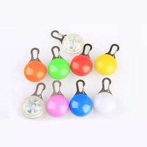 LED pet safety collar light pendant with metal clip in various bright colors