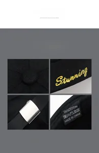 Détail du bonnet docker en coton avec broderie jaune et sangle réglable à boucle métal