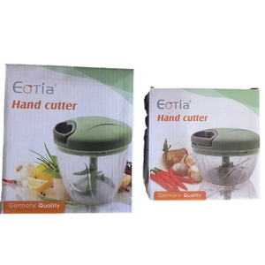 Manual food processor with green hand cutter and sharp blades for kitchen vegetable prep