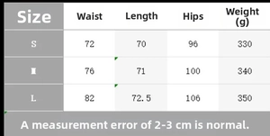 Size chart for backless pleated dress with waist, length, and hip measurements in centimeters