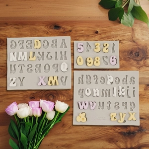 Silicone Letter Number Molds Upper Lower Case Alphabet DIY Baking Fondant Chocolate Clay Cake Decorating Tool