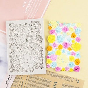 Flower Silicone Mold Rectangular 3D Floral Pattern For DIY Resin Craft Fondant Chocolate Soap Making Handcrafted