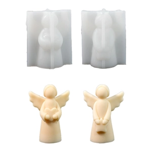 DIY silicone molds for angel figurines holding heart and star shapes for resin art