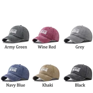 Casquettes de baseball en coton délavé avec broderie Bob en six couleurs vintage