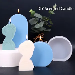 DIY silicone mold for geometric candles with Greek goddess and arch-shaped designs