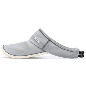 Grey quick-dry sun visor hat for running with reflective brim and sport label