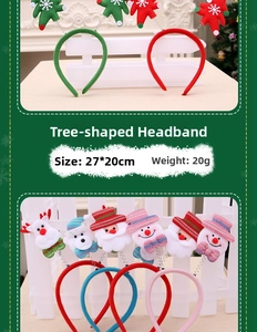 Christmas headband with reindeer antlers and festive charms measuring 27x20cm size