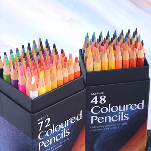 Professional 72 and 48 color oil-based colored pencil sets for artists and students