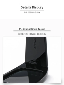 Detailed macro view of the durable metal hinge and sleek black frame of square sunglasses