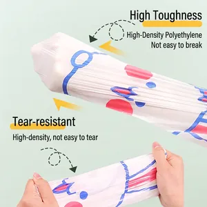 Thickened drawstring trash bags with cute cartoon prints and high-tensile HDPE material