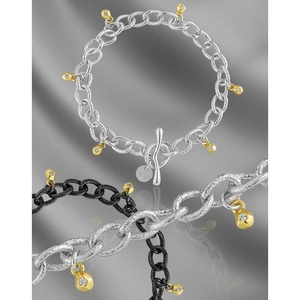 Luxury S925 sterling silver chain bracelets with crystal pendants in three plating colors