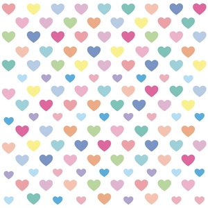 Colorful heart pattern wall stickers for nursery and kids' room with bohemian aesthetic