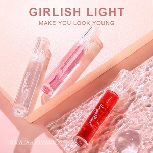 Glossy mirror water lip glaze collection with sparkling finish for glass lips effect