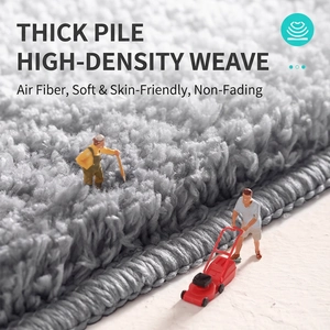 Tapis de bain gris épais avec fibres d'air denses et texture absorbante antidérapante