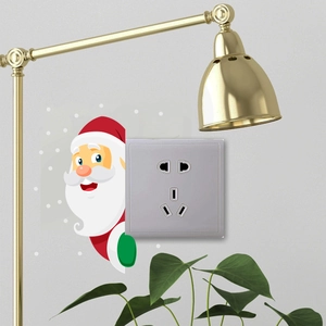 Cartoon Santa Claus wall sticker for light switch decoration in a modern living room