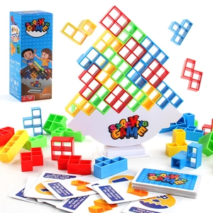 Stacking Game Balancing Blocks Plastic Geometric Puzzle Desktop Interactive Toy For Kids Educational Balance Training