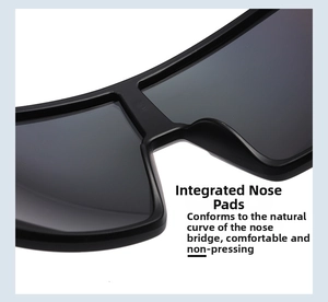 Detail of integrated nose pads on cycling sunglasses for comfortable fit and no pressure