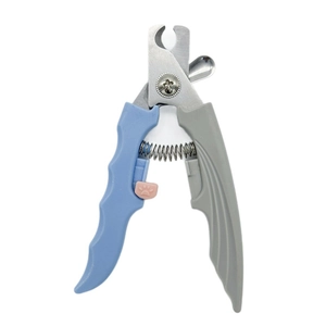 Coupe-ongles ergonomique en acier inoxydable pour animaux avec poignée bleue antidérapante