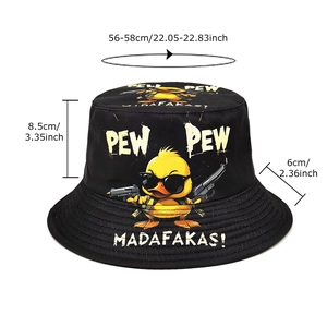 Bob noir avec un graphique de canard rigolo et l'inscription PEW PEW MADAFAKAS