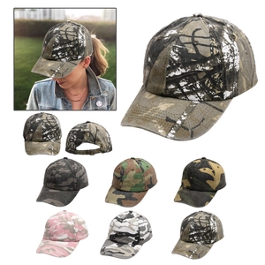 Camouflage Baseball Cap Cotton Adjustable Sun Protection Outdoor Retro Sports Hat For Women
