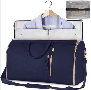 Convertible Garment Bag For Travel PU Leather Large Capacity Multifunctional Duffle Bag With Shoulder Strap For Suits
