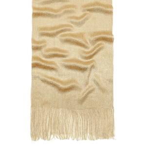 Funkelndes goldenes Stricktuch mit Metallglanz und Fransen für Hochzeiten und Partys
