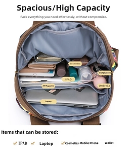 Detailed view of the backpack interior with compartments for laptop and daily essentials