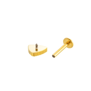 Polished gold titanium snowflake labret stud piercing jewelry with internal threading