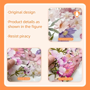 Waterproof floral static window stickers with double-sided visible design for home decor