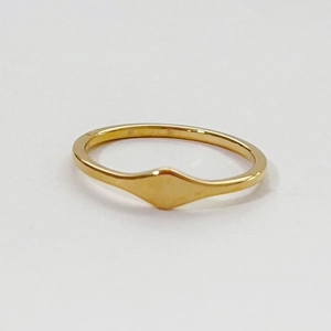 Rhombus Geometric Signet Ring 18K Gold Plated Stainless Steel Minimalist Jewelry For Men Women
