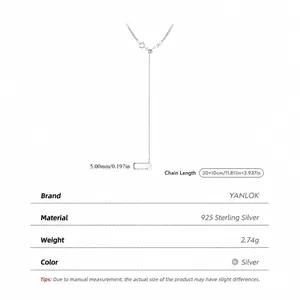 Elegant s925 sterling silver star pendant Y-shaped necklace with adjustable chain