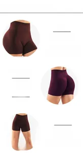 Détail du short de yoga taille haute avec tissu sans couture élastique et effet galbant