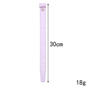 Purple leather wrist strap with metal buckle, 30cm length and 18g weight for DIY cases