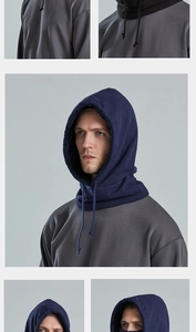 Détails de la doublure polaire et du cordon de la cagoule d'hiver chaude et coupe-vent