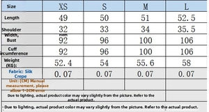 Detailed size chart for crinkle effect vest and skirt set with CM measurements