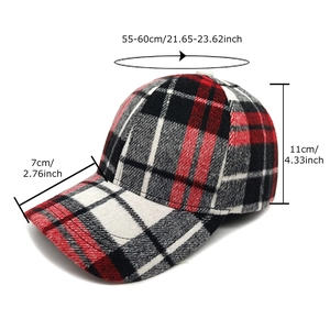 Berretto da baseball classico a quadri autunno inverno con taglia 55-60cm regolabile