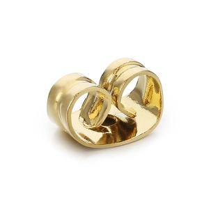 Fermoir de boucle d'oreille papillon en acier inoxydable plaqué or 18 carats sur blanc