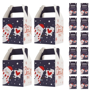 Lot de boîtes cadeaux de Noël bleues avec motifs bonhomme de neige et texte