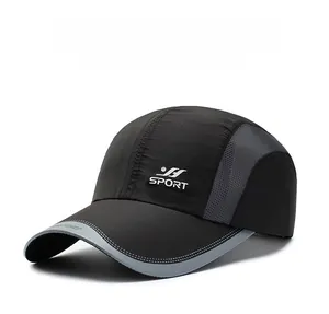 Detail of black sports cap featuring grey honeycomb mesh for enhanced breathability