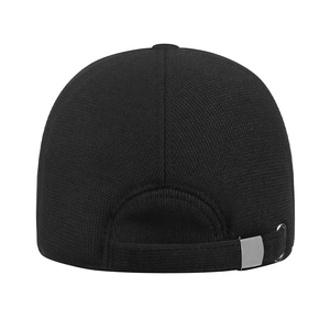Adjustable winter baseball cap for men with ear protection and warm mesh knit texture