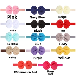Detailed grid view showing 14 vibrant color options for chiffon bow baby headbands