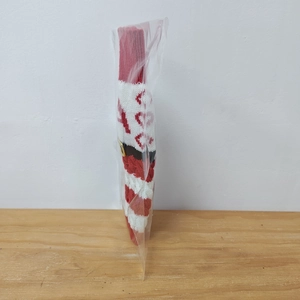 Knitted wine bottle cover red and white striped holiday table decoration festive wrap