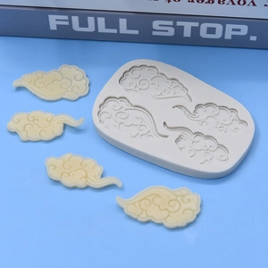 Cloud shape silicone mold for baking cakes and candles with traditional cloud patterns