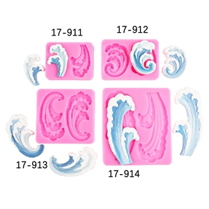 Sea Wave Shape Silicone Mold Ocean Ripple Cake Decoration Fondant Chocolate Baking Tool Birthday Cake Topper Crafting