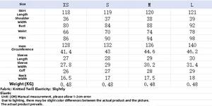 Detailed size guide and measurements table for fashion belted soft fabric dress