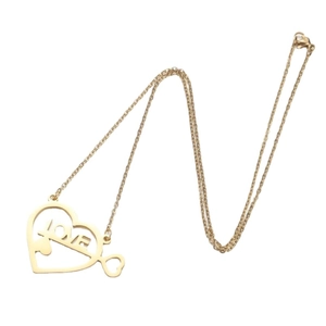 Collana con ciondolo a cuore placcata in oro 18 carati con dettaglio LOVE e catena fine