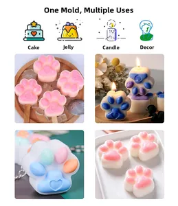 Versatile cat paw silicone mold for creating resin crafts, candles and frozen treats