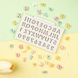 Alphabet and numbers silicone cake mold for DIY chocolate fondant and resin art crafts