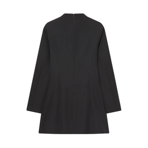 Robe moulante noire ajustée à manches longues évidées avec détail de fermeture éclair